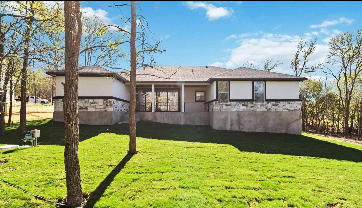 Rear elevation and covered patio
